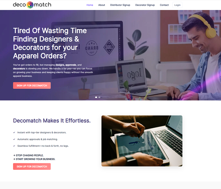 Deco Match · apparel printing platform