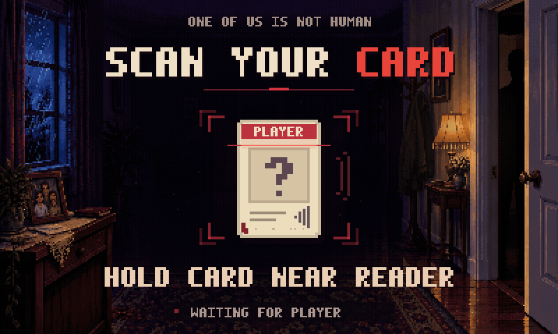 One of Us Is Not Human · scan-card screen artwork